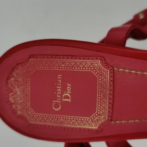 Christian Dior red leather wedge heels - Picture 4 of 10